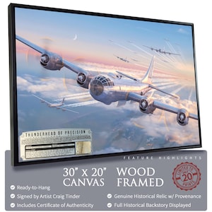 Thunderhead of Precision - 30x20 Canvas Art with B-29 Superfortress Relic by Craig Tinder