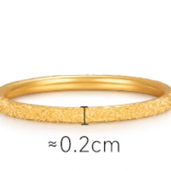 24k Solid Real Gold 5D minimal minimalist ring Dainty Minimal Style Simple proposal wedding HM