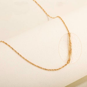 24k 99.9% 999 Solid Gold Chain bare necklace perfect. for pendant Minimal Style Simple M