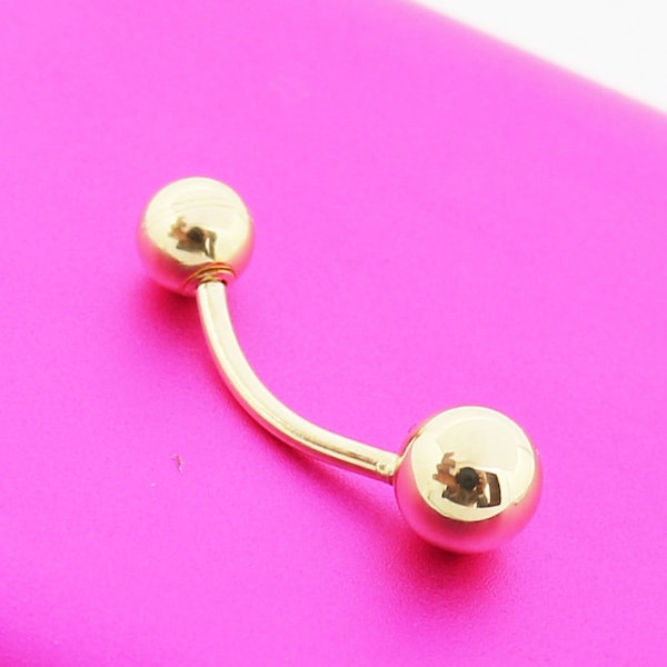 14k solid gold round ball minimal belly button ring chic minimalist simple minimal styles jewelry T