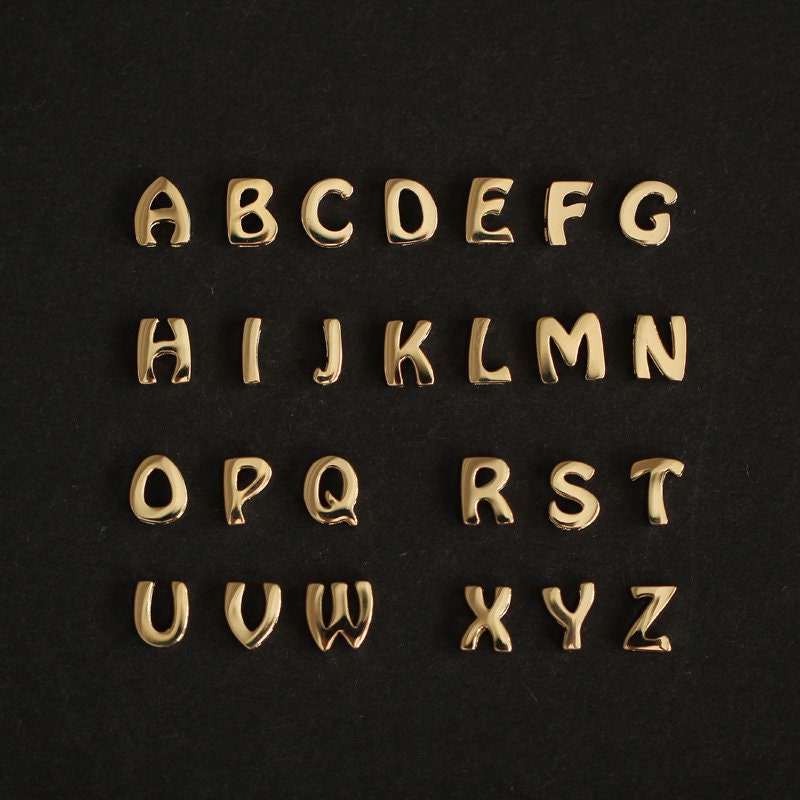 Gold Alphabet Bead - Etsy