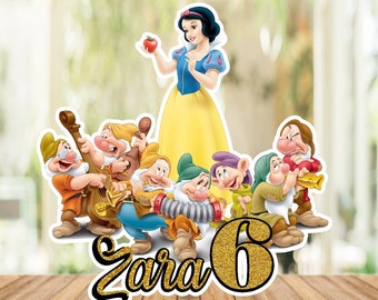 Custom Snow white princess Cake topper, digital Cake topper Blanca Nieves