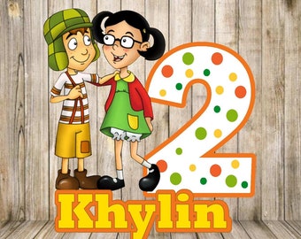 Custom cake topper El Chavo del 8 animado, Digital Cake topper El Chavo del Ocho animado, Digital Downlow