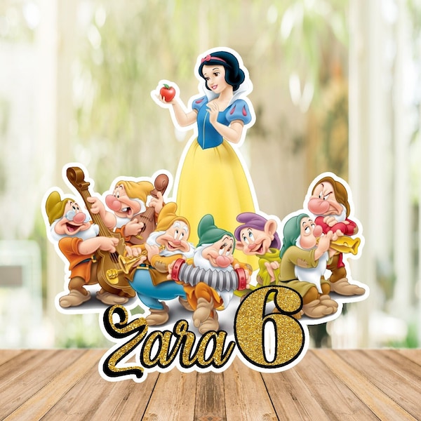 Custom Snow white princess Cake topper, digital Cake topper Blanca Nieves