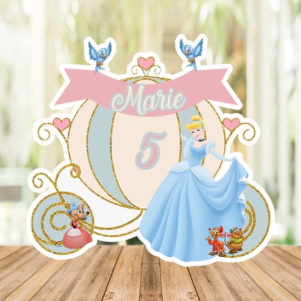 Custom CINDERELLA Cake Topper, Printable Cinderella Cake Topper, Cinderella Centerpiece, Digital Download Cinderella, Princess Cinderella