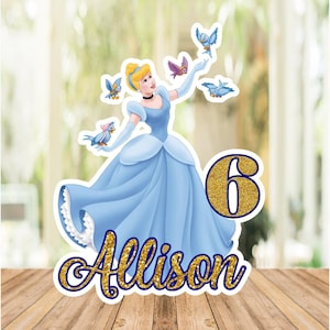 Custom CINDERELLA Cake Topper, Printable Cinderella Cake Topper ...
