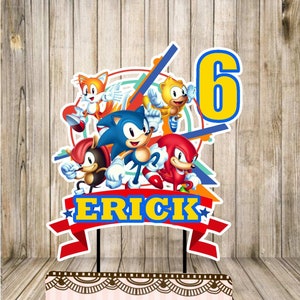 Custom Sonic Birthday Cake Topper (Digital Download)