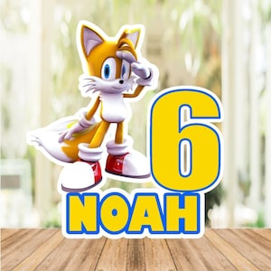 Custom Sonic (TAILS) cake topper Printable digital, Personalized cake topper Sonic, TAILS