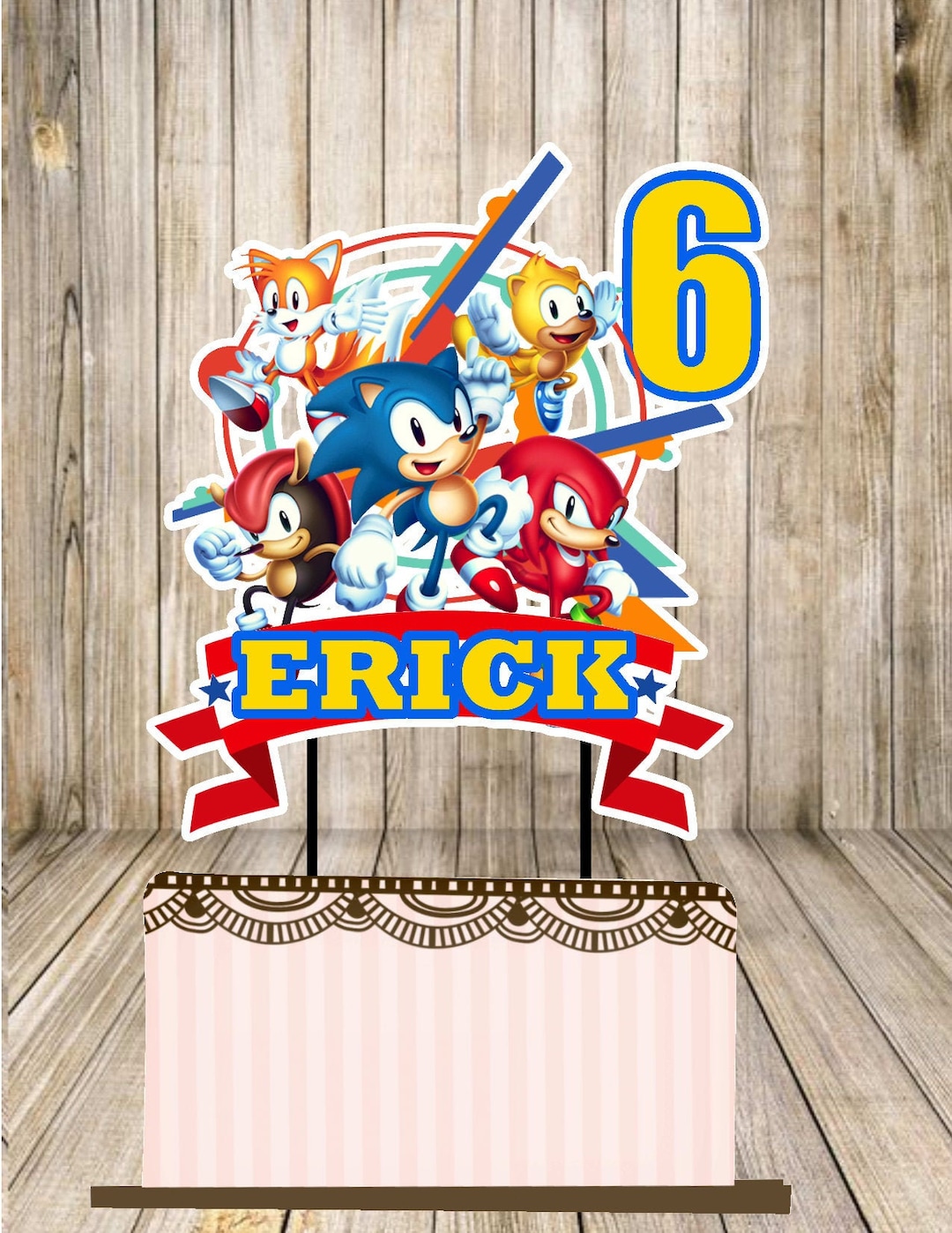 Custom Sonic Birthday Cake Topper (digital Download) Etsy — free download