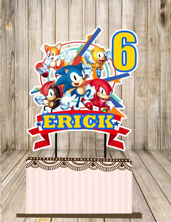 Printable Sonic the Hedgehog 7th Birthday Cake (Instant Download