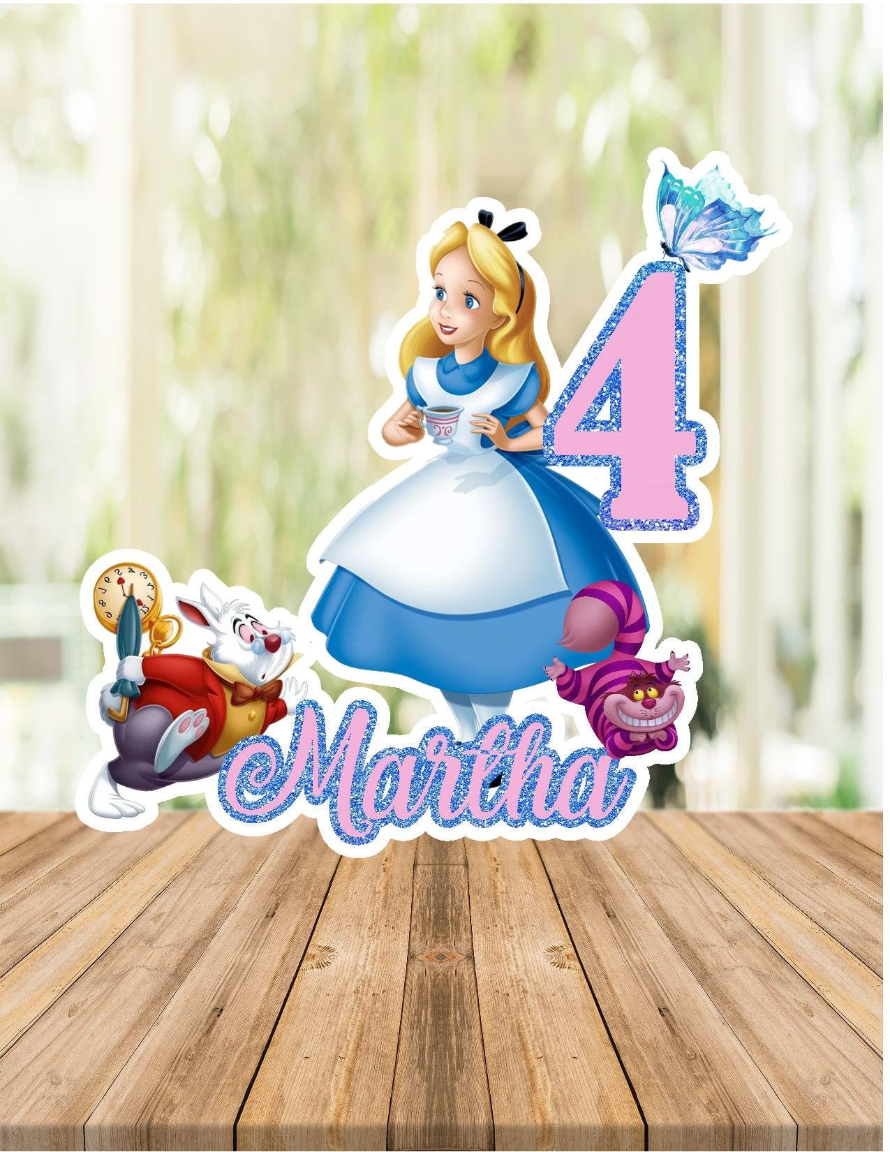 Custom ALICE IN WONDERLAND Cake Topper cake topper Printable Etsy