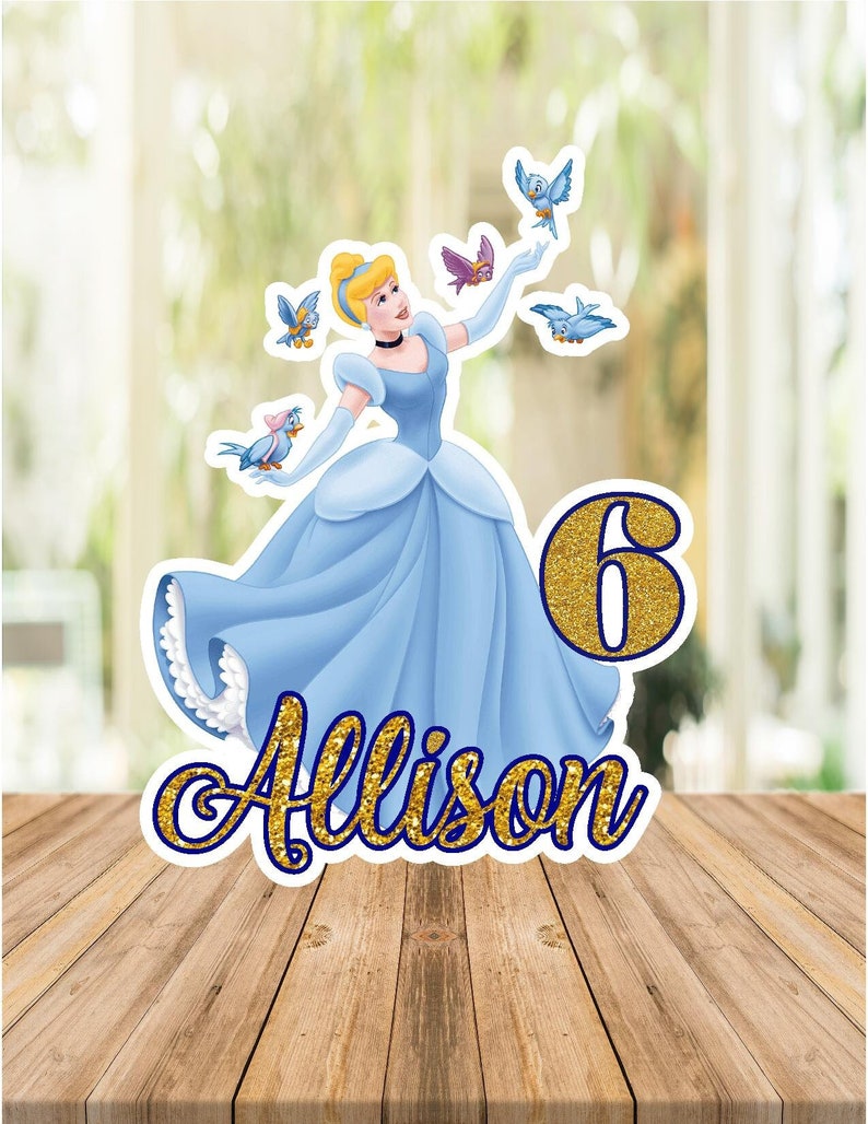 Custom CINDERELLA Cake Topper, Printable Cinderella Cake Topper, Cinderella Centerpiece, Digital Download Cinderella, Princess Cinderella image 1