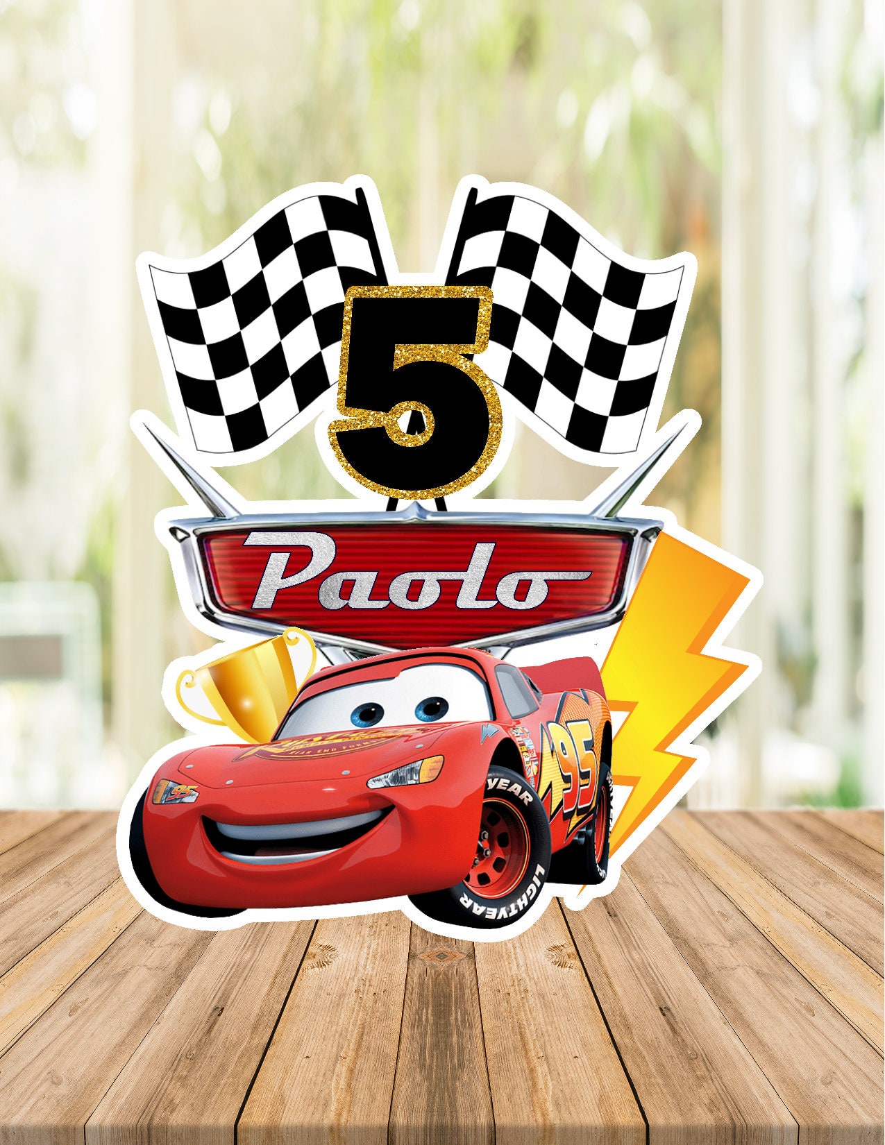 Lightning Mcqueen Cake Topper Printable  Lightning Mcqueen Birthday  Decorations - Cake Decorating Supplies - Aliexpress