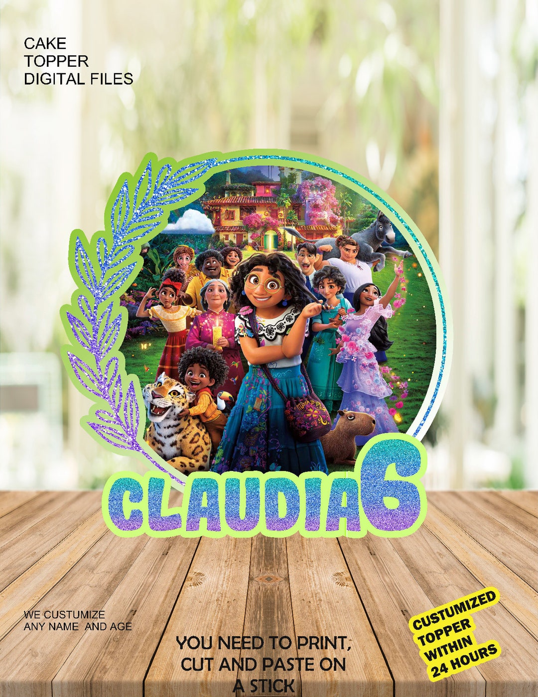 Custom Printable PDF Encanto Cake Topper/encanto Mirabel Cake Topper