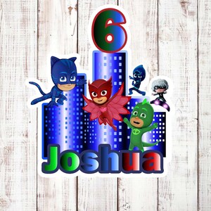 Personalized Cake Topper Inspired by PJ Masks Digital File Cake Topper ...
