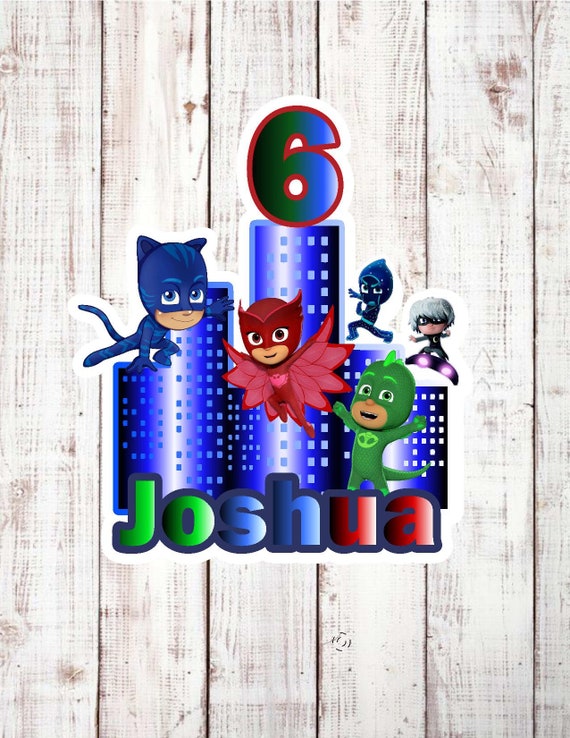 Personalized Cake Topper Inspired by PJ Masks Digital File - Etsy