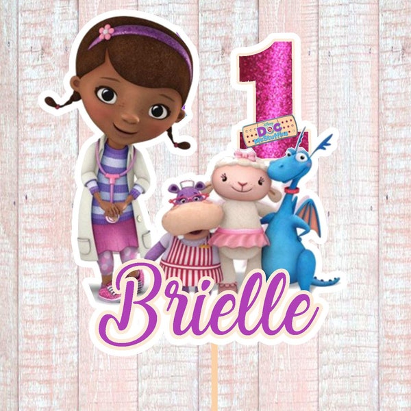 Custom Printable Personalized Doc McStuffins Cake Topper (digital)