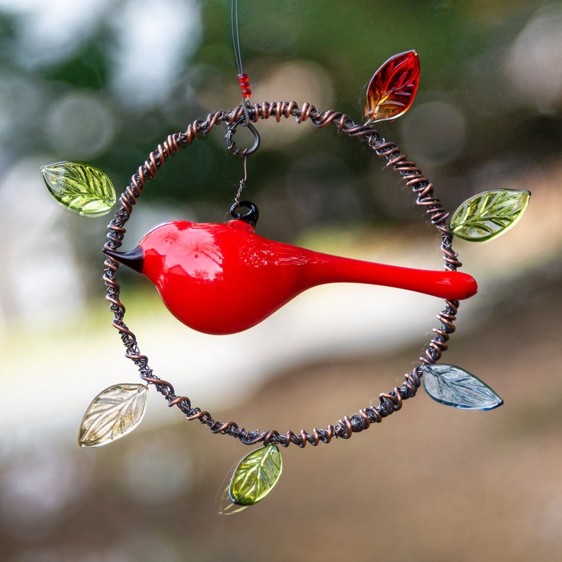 Unique Gift for Her Window Decor Colorful Window Light Catcher Bird Lover Gift Handmade Wire Bird Suncatcher Bird Art Bird Decor