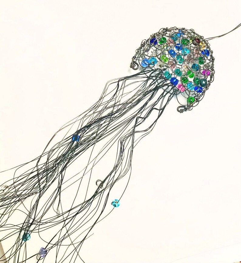 Wire jelly fish sculpture wall decor jelly fish wall hanging | Etsy