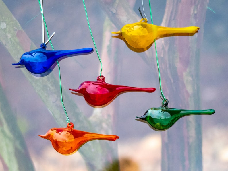 Glass Bird Window Decor Hanging Bird Décor Bird Lover Gifts Etsy