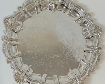 Vintage English Small Silver Plate Shell Motif Dish