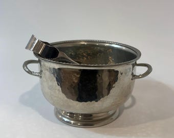 Hammered Pewter Ice Bucket with Handles | Galatoff Hand Wrought