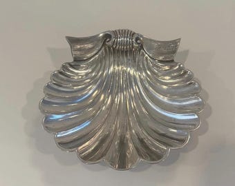 Antique 1873 Elkington & Co. Small Silver-Plated Shell Dish | Victorian Scallop Serving Dish