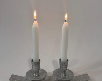 Everlast Hand Forged Aluminum Double Candle Holder | Mid Century Modern