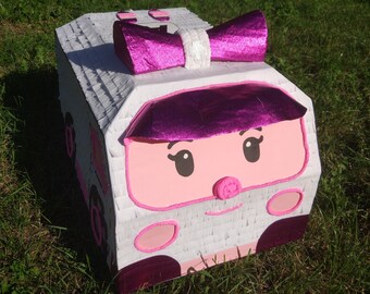 Car pinata for girl Girls party pinata Childs party custom Designer pinata Summer outdoor game Pink pinata party 1st b-day party