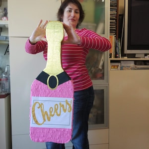 Champagne pinata for her, Wedding pinata, Hen party game, Birthday Wedding milestone party decoration, New Year pinata party