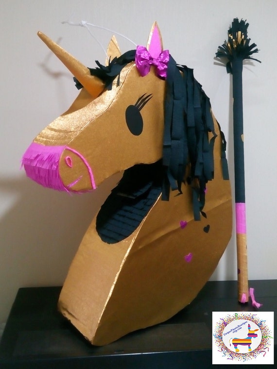 Unicorn Pinata for Girl, Golden Pinata, Bling and Glam Table