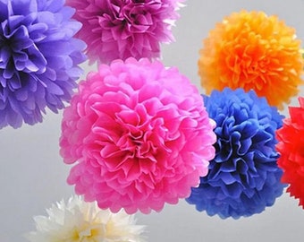 Tissue paper Pom Pom, Party Paper Pom decoration Hanging tissue flower Wedding decoration Baby sower bright decor Halloween tissue decor set