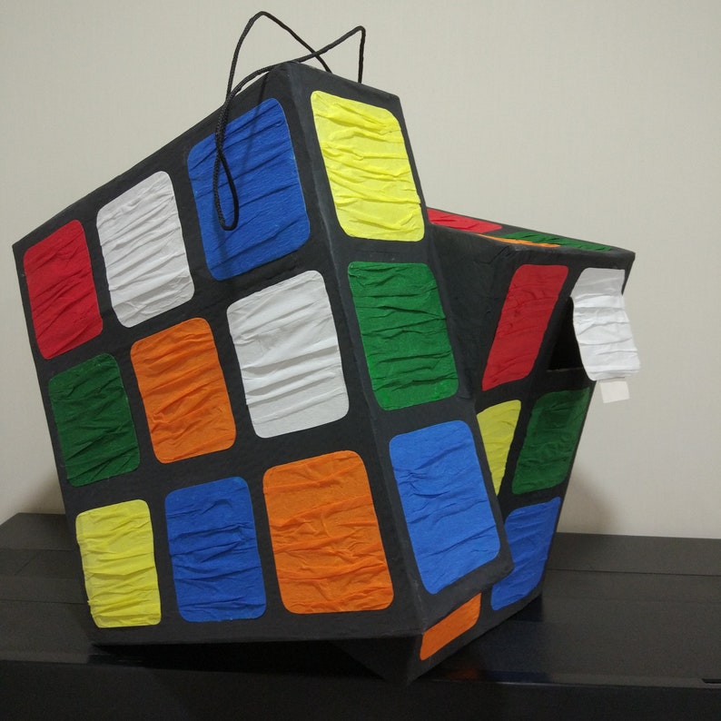 Rubiks cube pinata for boys party Cube pinata Childs party Etsy