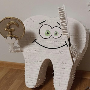 Tooth pinata for Tooth fairie party, Custom made designer pinata, Medium size hit pinata, Tooth fairie pinata for girl, Dentist party