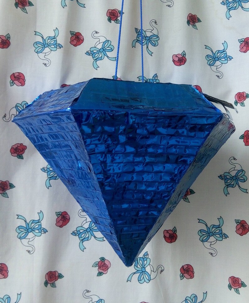 Designer pinata Engagement pinata Proposal pinata Metallic Foil diamond Blue diamond pinata Valentine\u2019s day pinata Milestone birthday