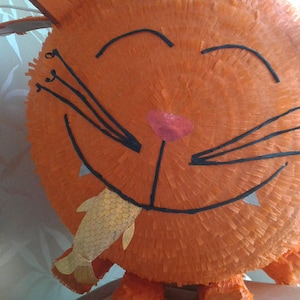 Cat pinata Happy Red cat pinata Fisherman gift Kitty birthday theme pinata for girl's party Animal b-day baby shower Pinata for dogs