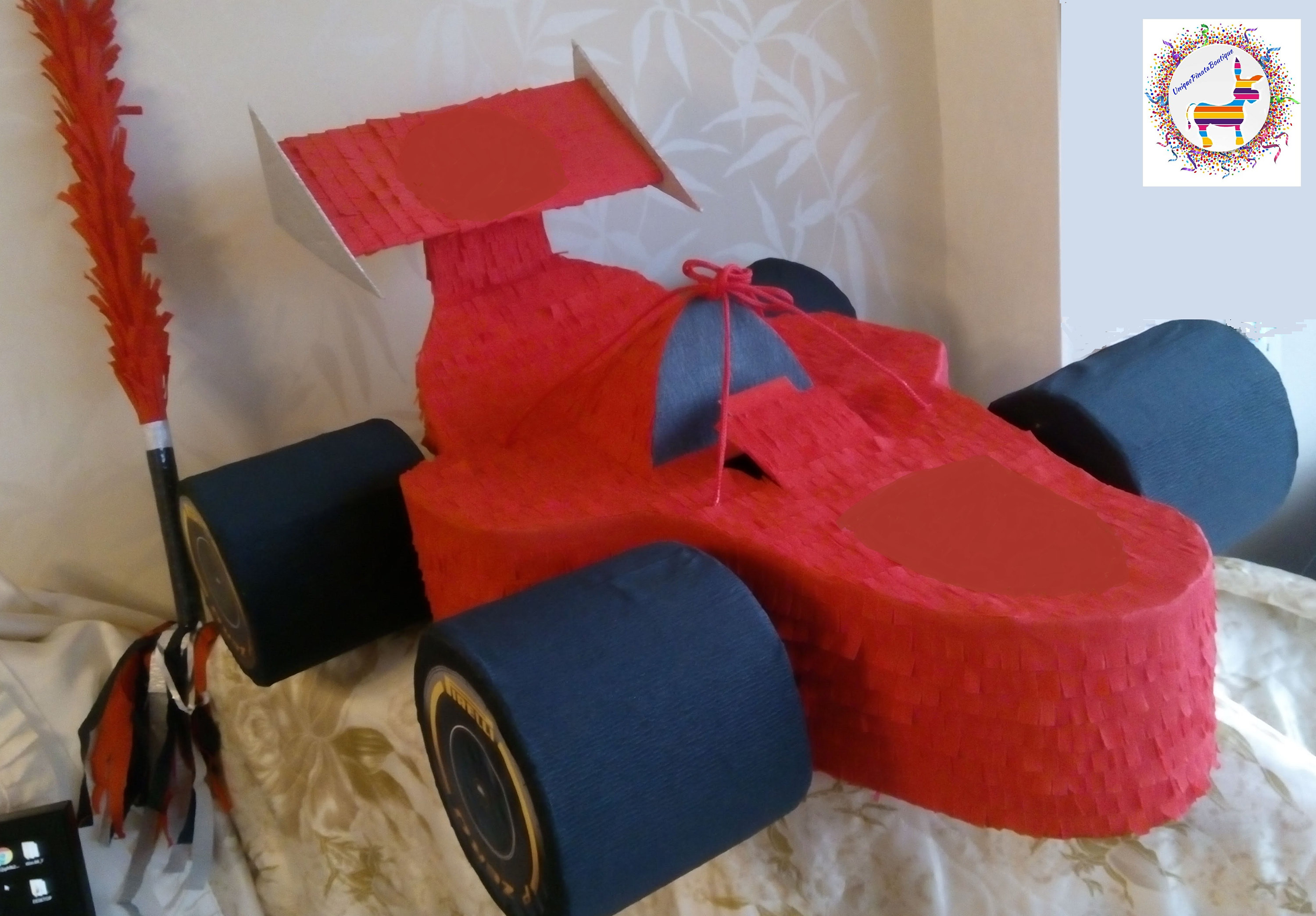 Race Car 3D Pinata for Boy Red Car Pinata Automotive Party Etsy