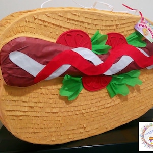 Hot dog 2D pinata Barbecue party, Food pinata, Hotdog pinata, Custom Made Pinata, BBQ Grill, 4th of July, Summer pinata, Large hit pinata