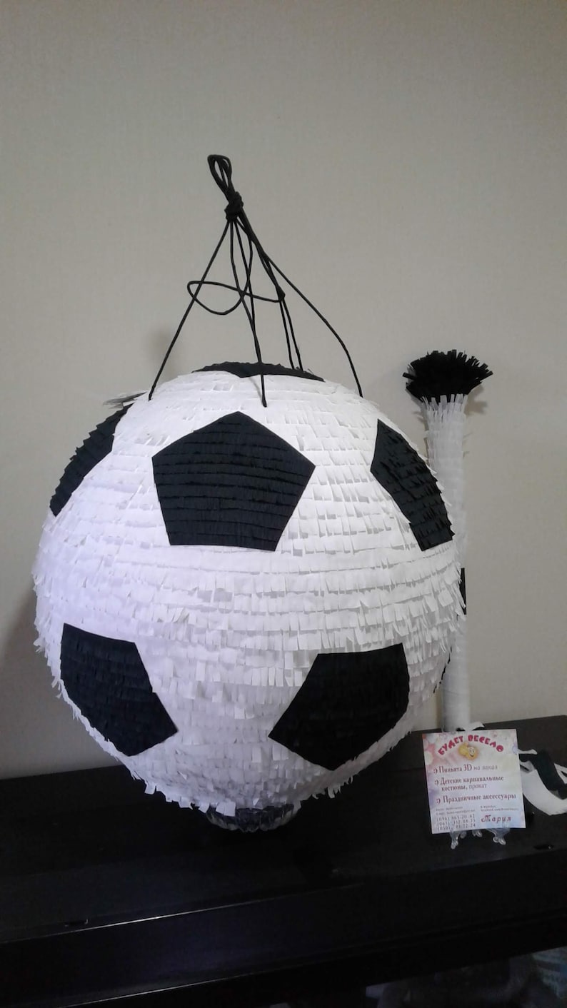 Soccer Ball Pinata for Boy, Football Game Party, Sports Birthday Decor
