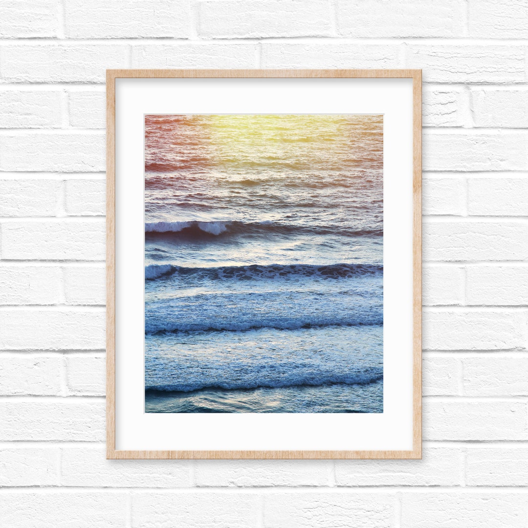 Sunset Ocean Beach Waves Wall Art Digital Photography Print - Etsy
