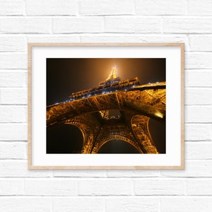 Underneath Eiffel Tower Night Paris France Photography Digital Print