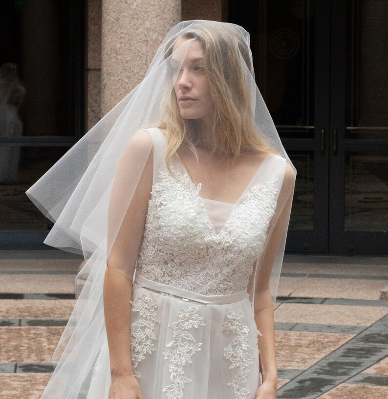 light ivory veil simple bridal | Etsy