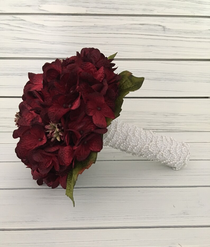 Wine Flower Bouquet, Bride Bouquet Fall Wedding Bouquet Silk Flower Bouquet Bridesmaid Bouquet Burgundy Bouquet Deep Red Bouquet