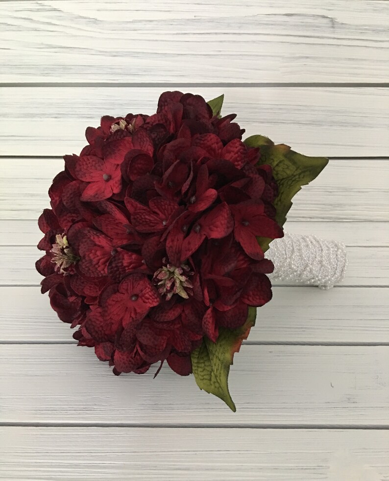Wine Flower Bouquet, Bride Bouquet Fall Wedding Bouquet Silk Flower Bouquet Bridesmaid Bouquet Burgundy Bouquet Deep Red Bouquet