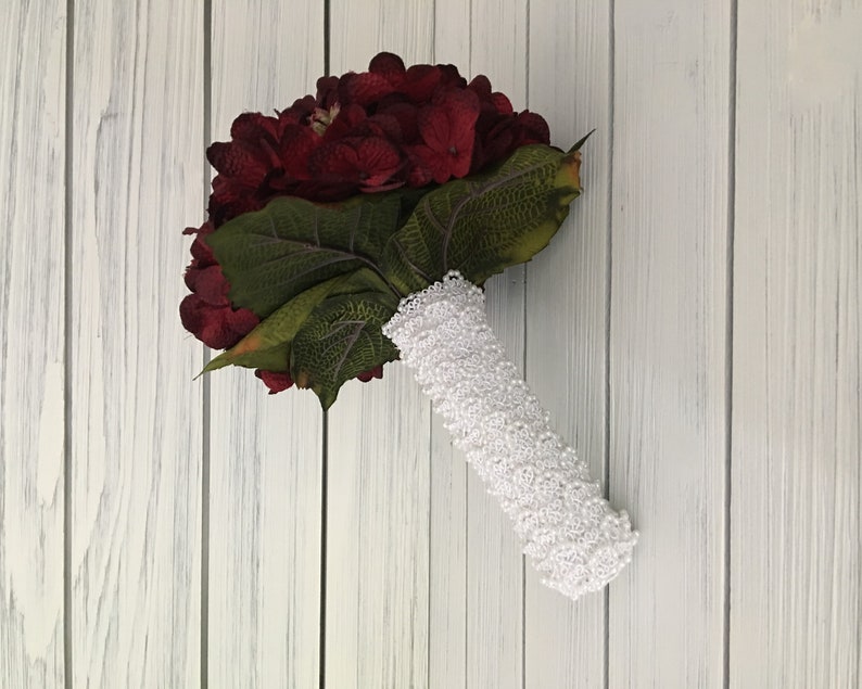 Wine Flower Bouquet, Bride Bouquet Fall Wedding Bouquet Silk Flower Bouquet Bridesmaid Bouquet Burgundy Bouquet Deep Red Bouquet