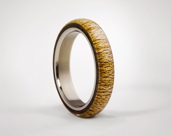 Wood and Titanium Ring, Ring for Women ULTRALIGHT, Women Titanium Wedding Band, Engagement Ring, Natural Wooden Ring, Handmade Jewelry