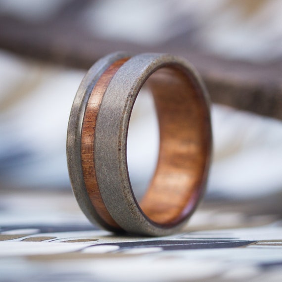 Mens Concrete Wedding Ring With Inner Incense Wood Solid - Etsy