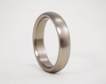 Matte Titanium Engagement Ring ULTRALIGHT/ Rounded Silver Wedding Ring / Minimalist Wedding Band / Gift