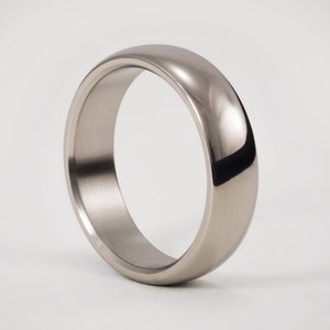 Mens Polished Titanium Engagement Ring ULTRALIGHT/ Rounded Silver Wedding Ring / Minimalist Wedding Band / Gift