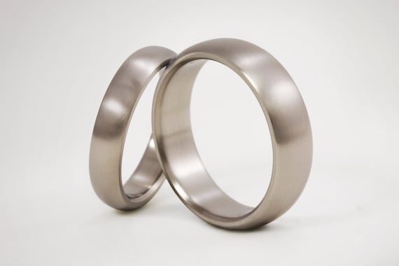 Matte titanium wedding best sale band